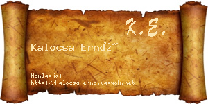 Kalocsa Ernő névjegykártya