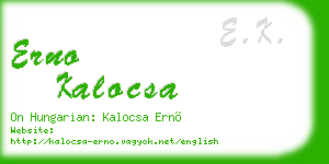 erno kalocsa business card