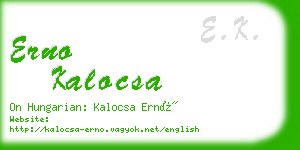 erno kalocsa business card